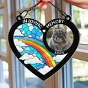 Custom Photo A Piece Of My Heart Memorial - Personalized Window Hanging Suncatcher Ornament