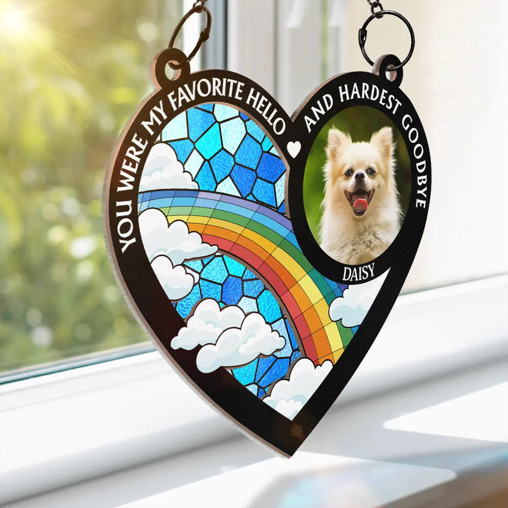 Custom Photo A Piece Of My Heart Memorial - Personalized Window Hanging Suncatcher Ornament
