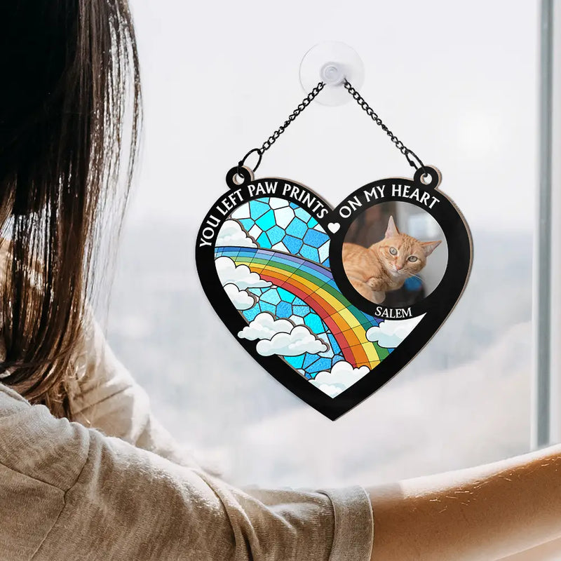 Custom Photo A Piece Of My Heart Memorial - Personalized Window Hanging Suncatcher Ornament