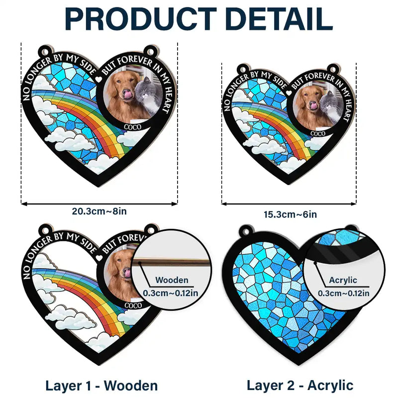 Custom Photo A Piece Of My Heart Memorial - Personalized Window Hanging Suncatcher Ornament