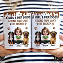 A Girl & Her Dog A Bond That Can't Be Broken - Personalized White Edge-to-Edge Mug