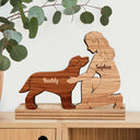 Dog Mom,Dog Lovers,Happy-A Girl And Her Dog A Bond That Can't Be Broken - Personalized Wooden Dog Sculpture