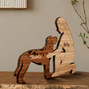 Dog Mom,Dog Lovers,Happy-A Girl And Her Dog A Bond That Can't Be Broken - Personalized Wooden Dog Sculpture