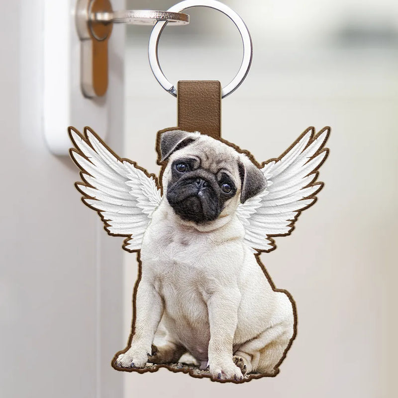 Pet Lovers,Dog Lovers,Cat Lovers - Custom Photo Every Day Is Brighter With My Furry Friend By My Side - Personalized Custom Shaped Leather Keychain