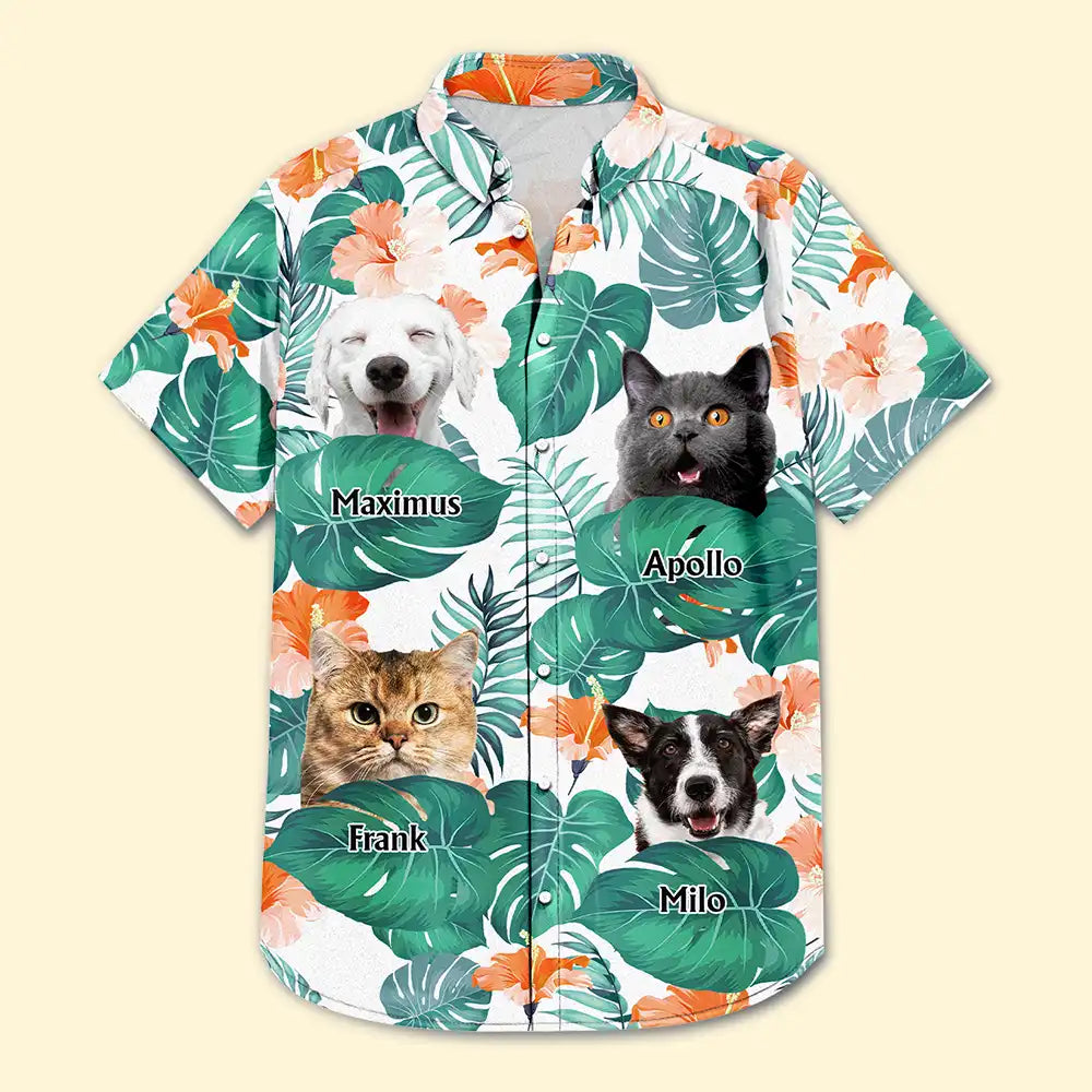 Custom Photo Funny Family Pet Face - Personalized Custom Hawaiian Shirt