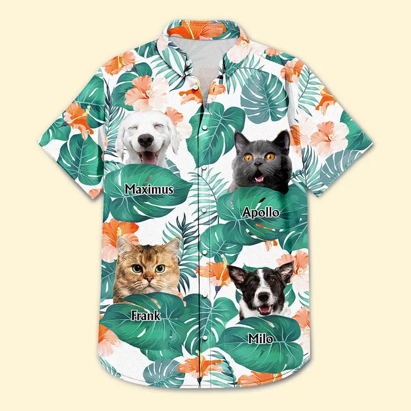 Custom Photo Funny Family Pet Face - Personalized Custom Hawaiian Shirt