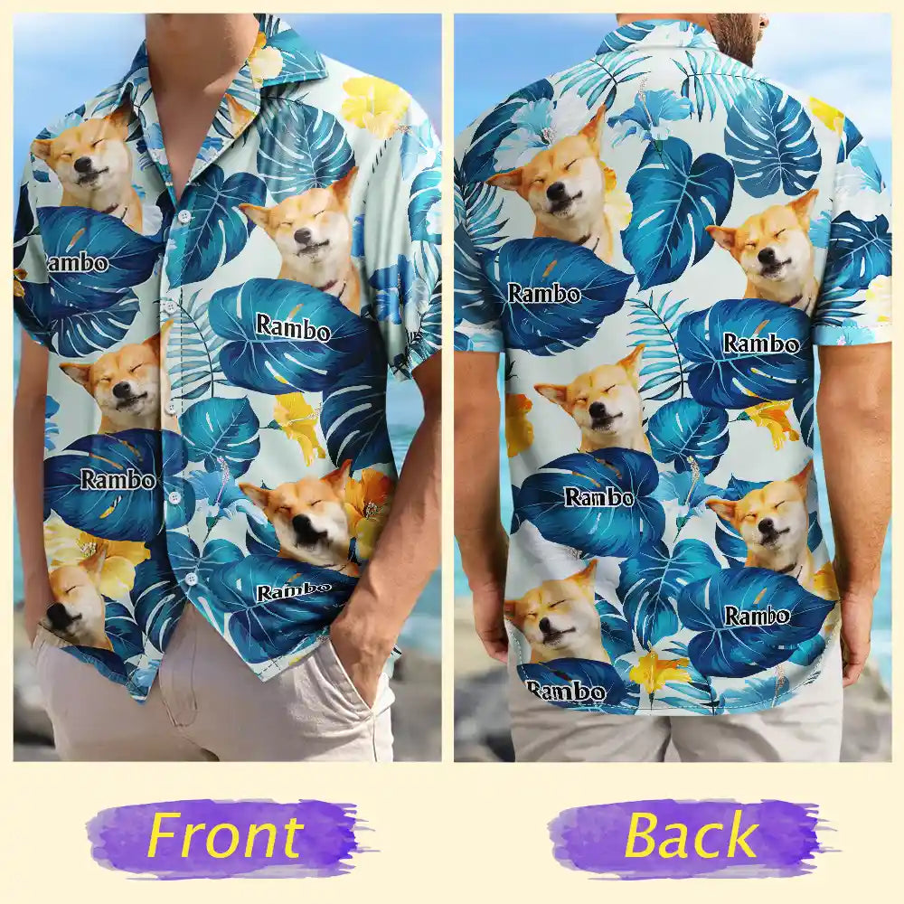 Custom Photo Funny Family Pet Face - Personalized Custom Hawaiian Shirt