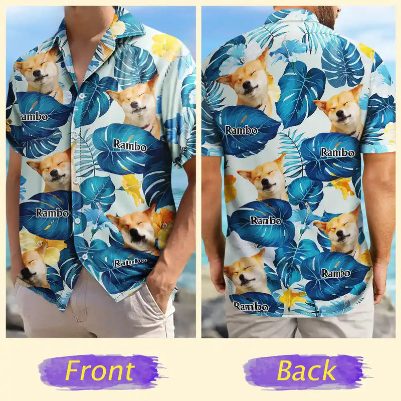 Custom Photo Funny Family Pet Face - Personalized Custom Hawaiian Shirt