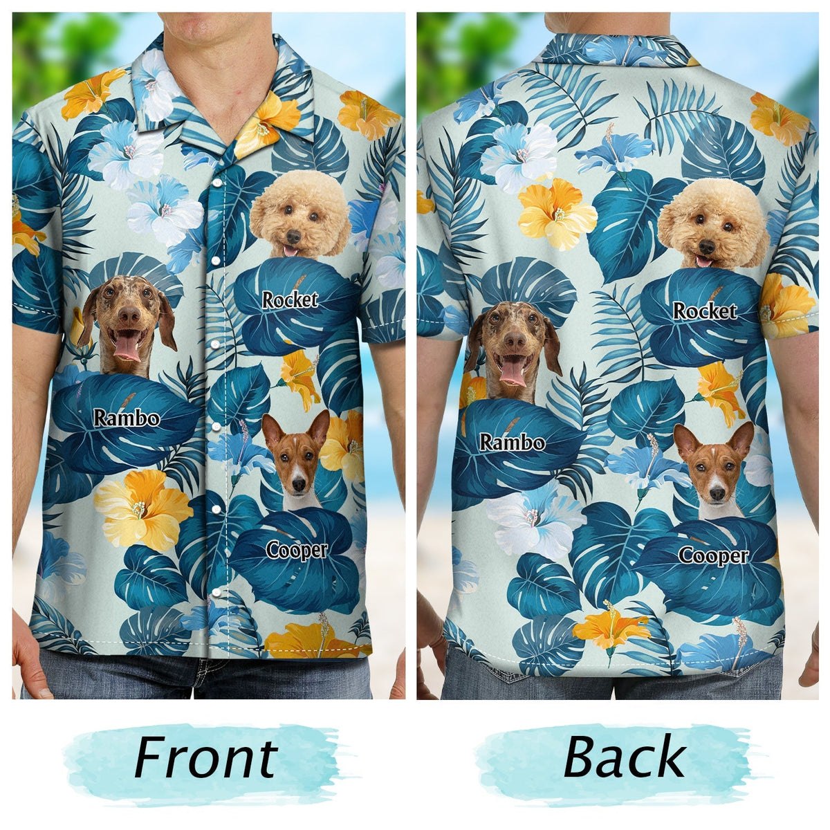 Custom Photo Funny Family Pet Face - Personalized Custom Hawaiian Shirt