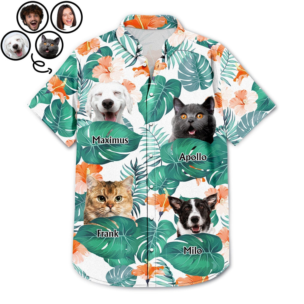 Custom Photo Funny Family Pet Face - Personalized Custom Hawaiian Shirt