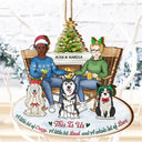 This Is Us Couple And Pet - Personalized Wooden Cutout Ornament