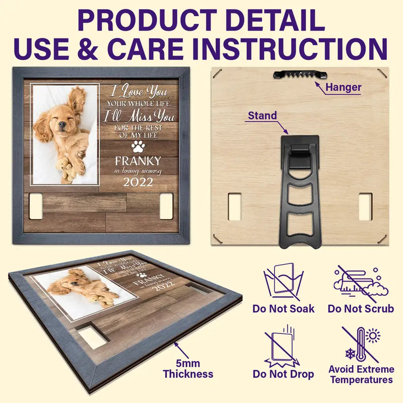 Custom Photo My Hardest Goodbye For Dog Lovers And Cat Lovers - Personalized Pet Loss Sign, Collar Frame