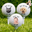Custom Photo Best Dad By Par Pet Lovers - Personalized Golf Ball