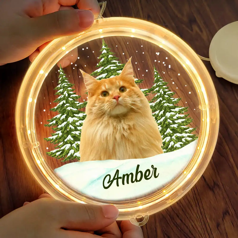 Pet Lovers - Custom Photo Pet Face Christmas Gift For Dog Cat Lovers - Personalized LED Pendant Light