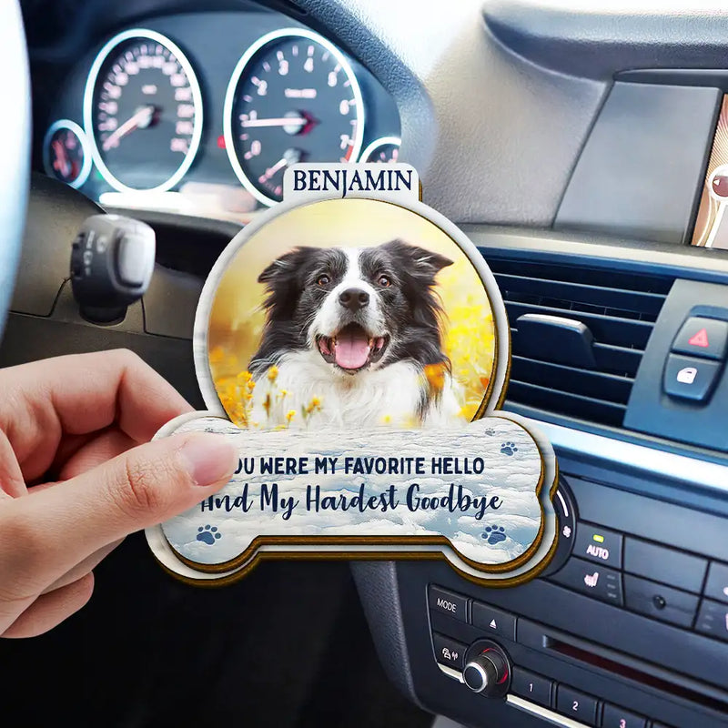 Pet Lovers,Memorial,Custom Photo,Sad - Custom Photo No Longer By My Side But Forever In My Heart - Personalized Custom Shaped Car Visor Clip