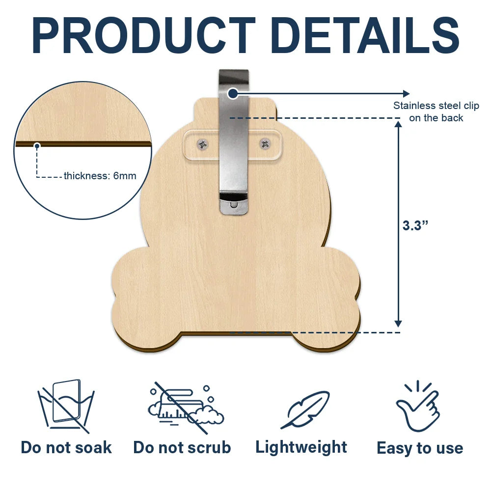 Pet Lovers,Memorial,Custom Photo,Sad - Custom Photo No Longer By My Side But Forever In My Heart - Personalized Custom Shaped Car Visor Clip