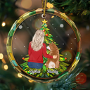 Life Is Better With A Dog Xmas - Personalized Circle Glass Ornament