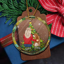 Life Is Better With A Dog Xmas - Personalized Circle Glass Ornament