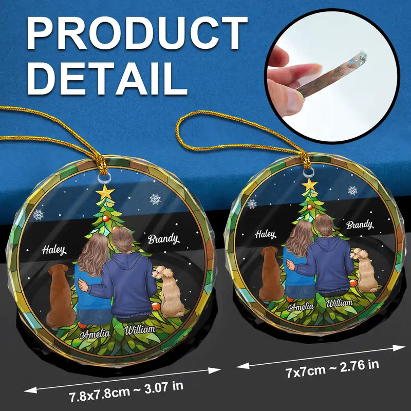 Life Is Better With A Dog Xmas - Personalized Circle Glass Ornament