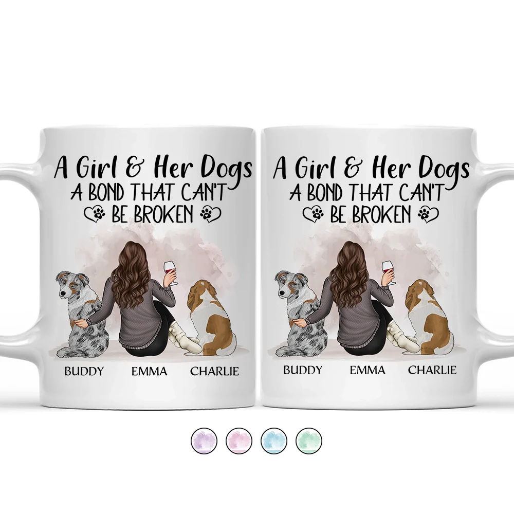 A Girl And Her Dog - A Bond That Can’t Be Broken - Personalized Mug