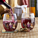 Gift For Yourself, Gift For Women, Dog Lovers, Dog Mom, Pet Lovers - A Woman Cannot Survive On Wine Alone Dog Mom - Personalized Stemless Wine Glass