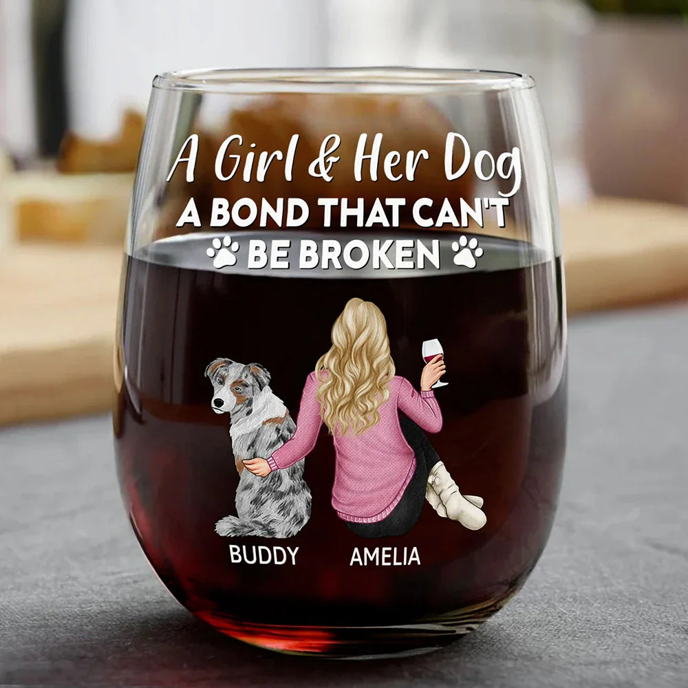 A Bond That Will Never Break Among Pet Parents - Personalized Stemless Wine Glass