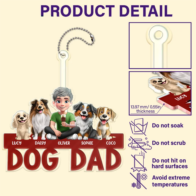 Dog Mom And Dog Dad - Personalized Acrylic Car Hanger