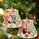 You Me And The Cats - Cat Lovers - Personalized Custom Shaped Wooden Ornament