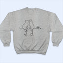 Adorable Cat Line Design - Personalized T Shirt