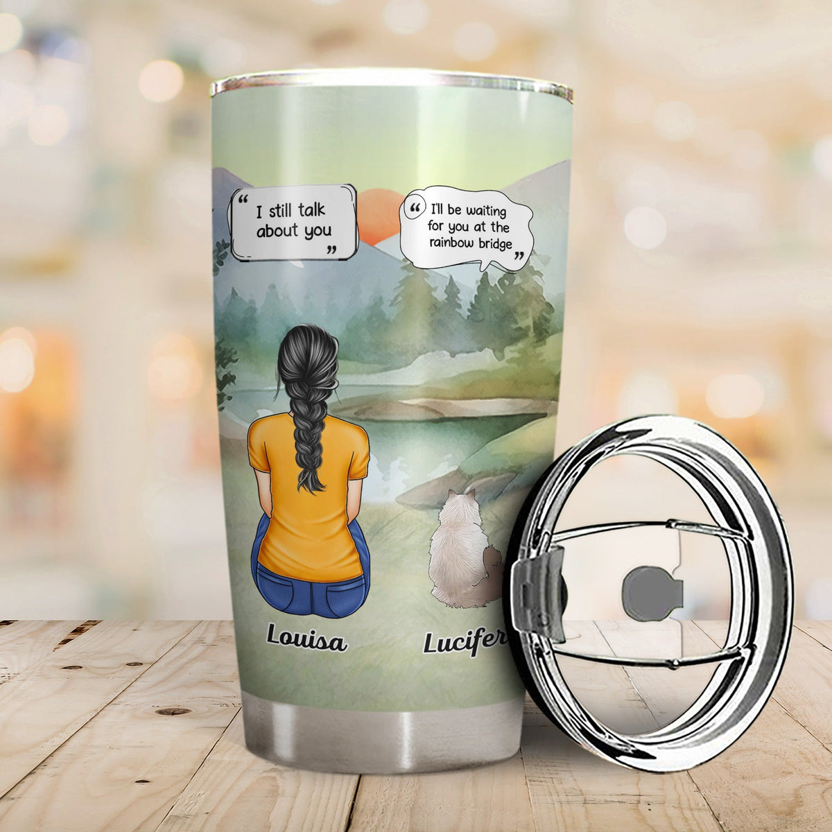 I Miss You - Deep Down I Know - Memorial Gift For Pet Lovers, Dog Mom, Dog Dad, Cat Mom, Cat Dad - Personalized Tumbler