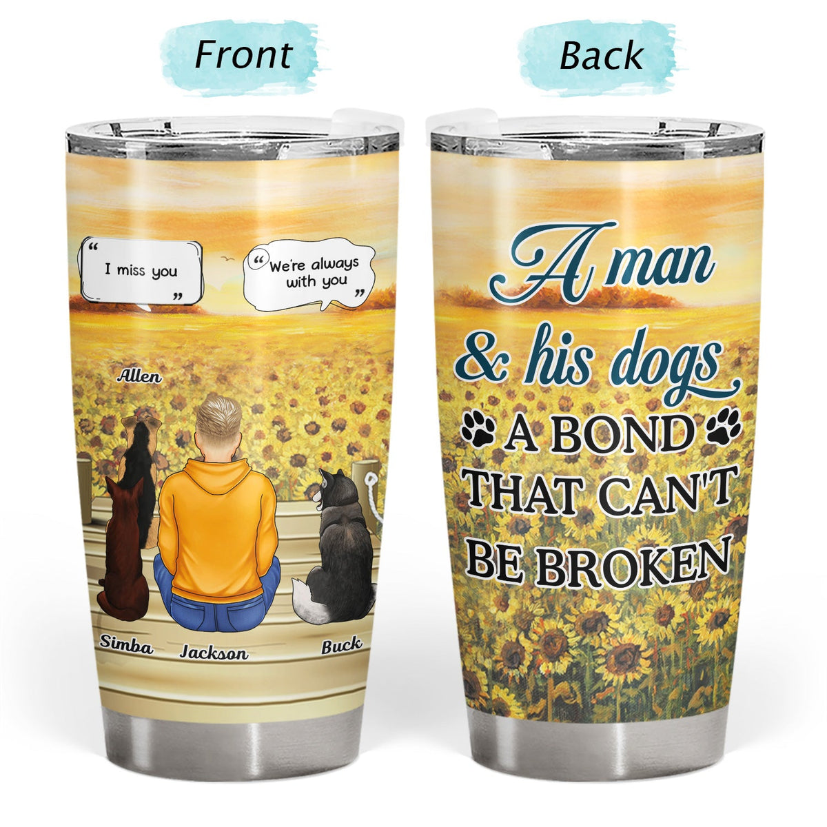 I Miss You - Deep Down I Know - Memorial Gift For Pet Lovers, Dog Mom, Dog Dad, Cat Mom, Cat Dad - Personalized Tumbler