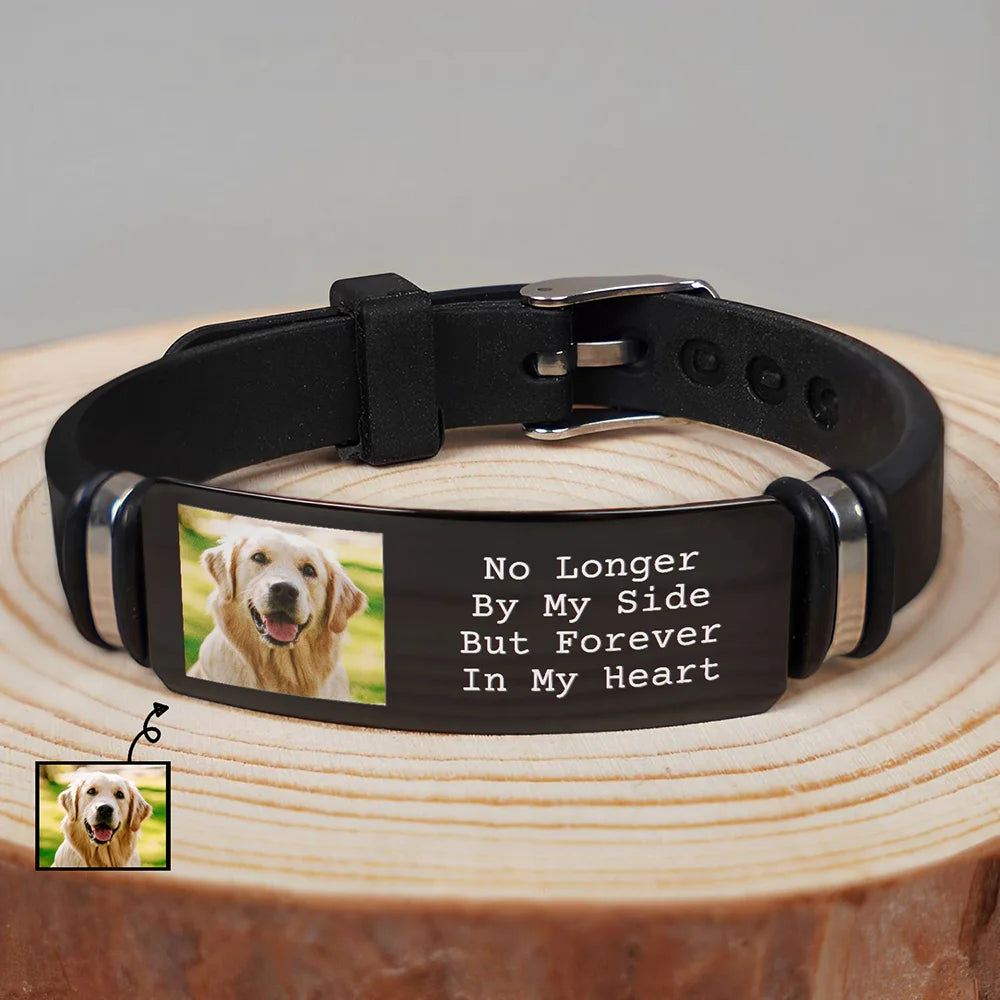 Photo personnalisée pour toujours dans mon cœur - Bracelet gravé personnalisé