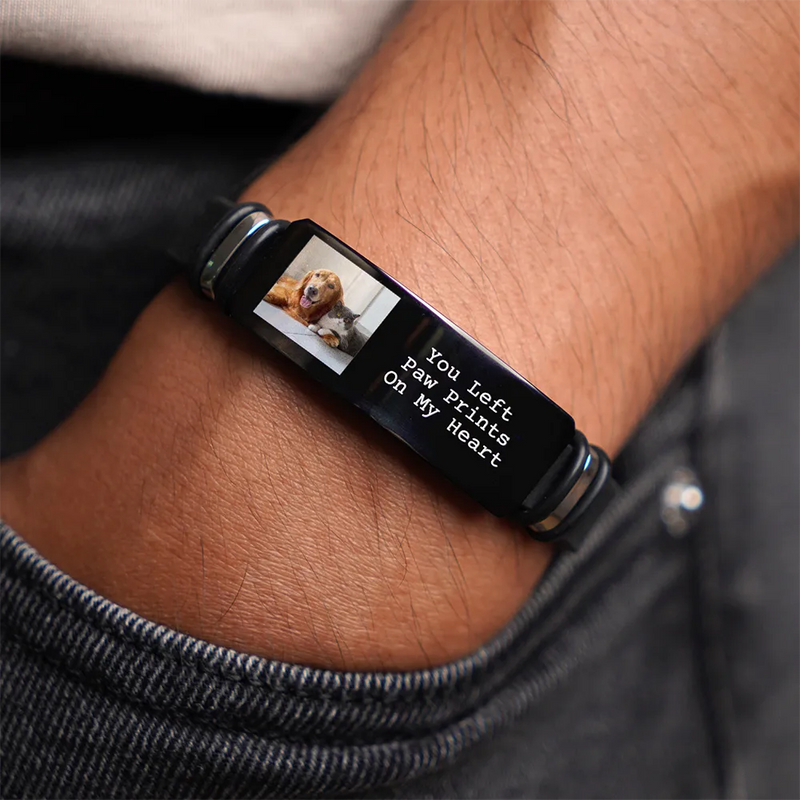 Photo personnalisée pour toujours dans mon cœur - Bracelet gravé personnalisé