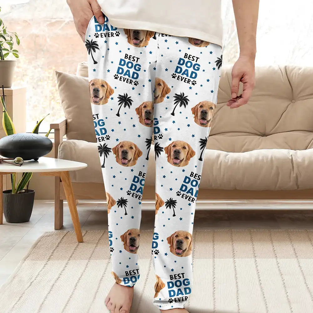 Custom Photo Best Dog Cat Mom Dad Ever - Personalized Pajama Pants