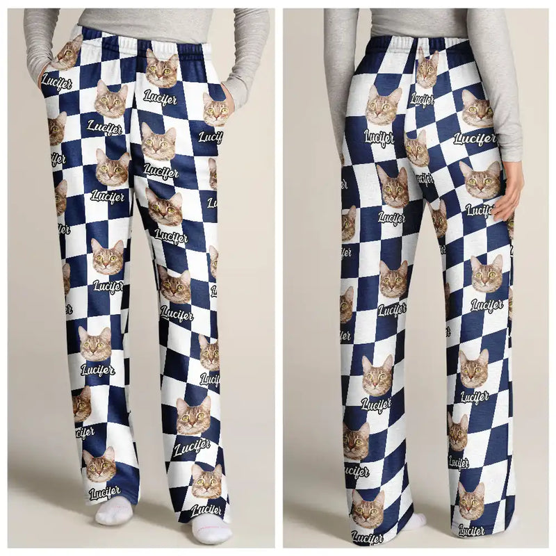 Family - Custom Photo Family Pet Face Cut - Personalized Pajama Pants