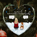 Memorial, Pet Lovers, Dog Lovers, Cat Lovers - Memorial Dog Cat You Were My Favorite Hello And Hardest Goodbye - Personalized Heart Shaped Glass Ornament