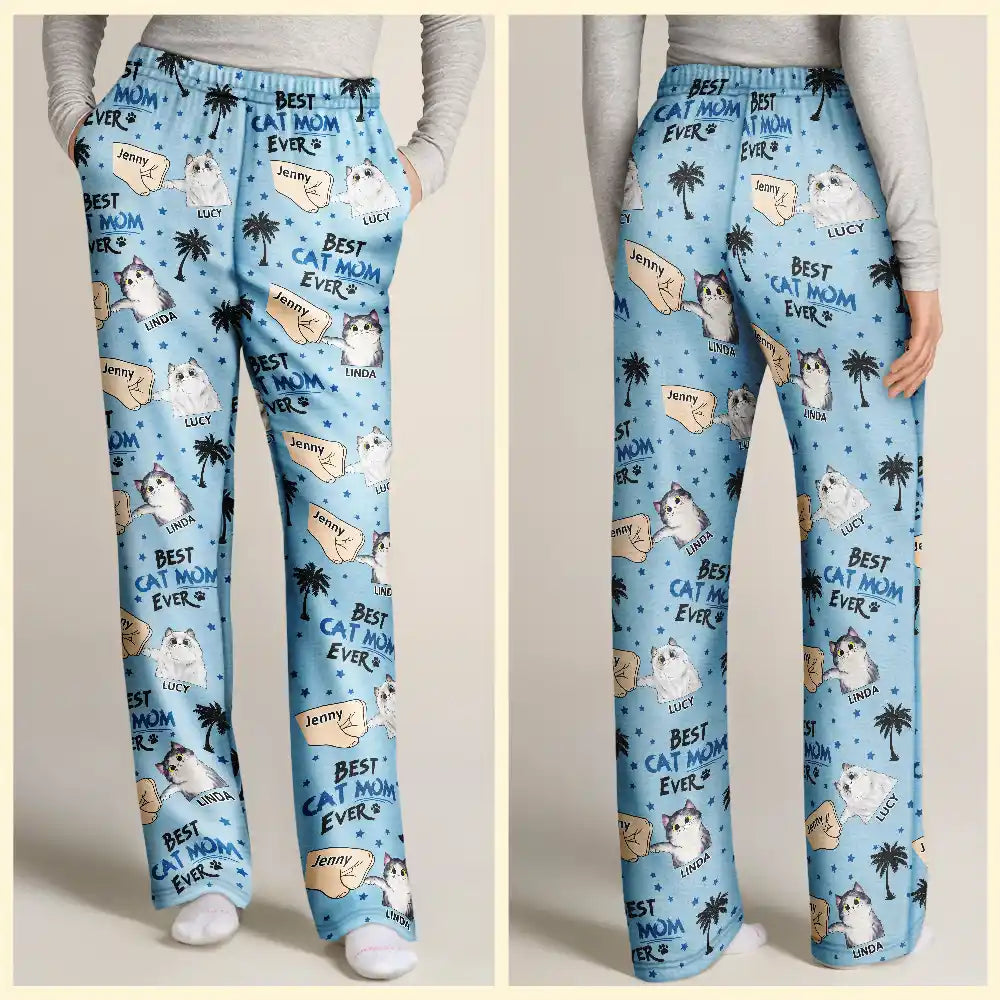 Best Cat Dad Cat Mom Ever - Personalized Pajama Pants