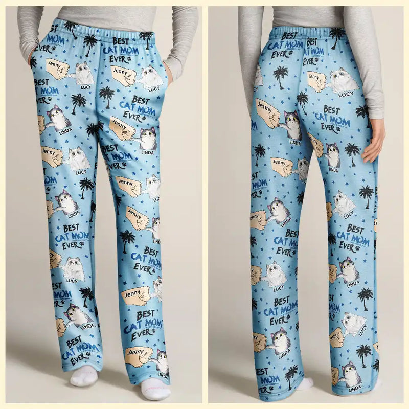 Best Cat Dad Cat Mom Ever - Personalized Pajama Pants