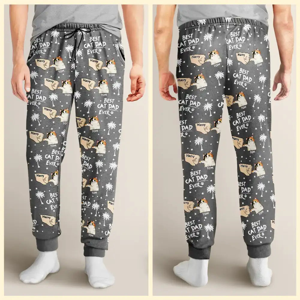 Best Cat Dad Cat Mom Ever - Personalized Pajama Pants