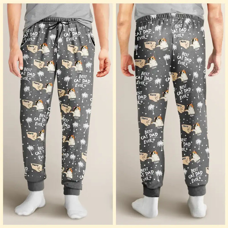 Best Cat Dad Cat Mom Ever - Personalized Pajama Pants