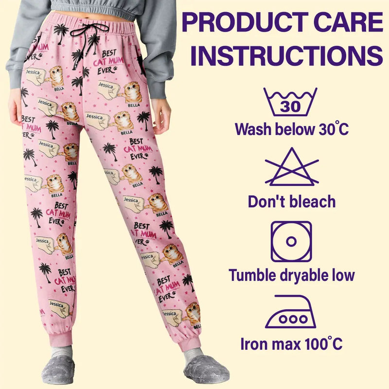 Best Cat Dad Cat Mom Ever - Personalized Pajama Pants