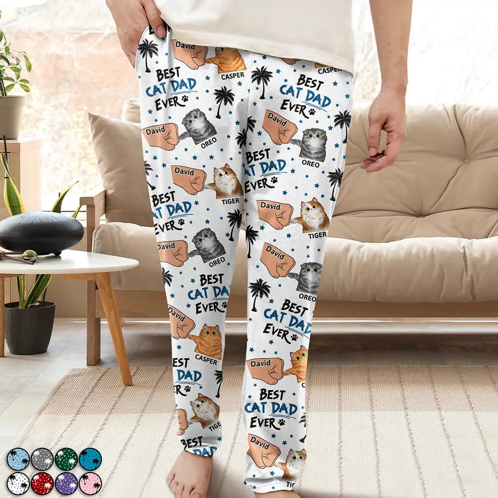 Best Cat Dad Cat Mom Ever - Personalized Pajama Pants