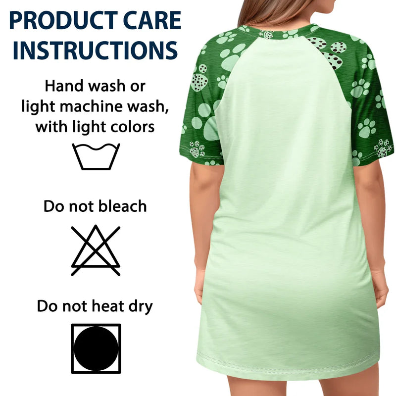 Pet Lovers,Pet Mom,Dog Lovers,Dog Mom,Happy - Best Dog Mom Dog Mum Ever 3D Effect - Personalized Women's Sleep Tee