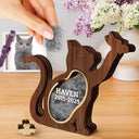 Cat Lovers,Cat Mom,Cat Dad,Pet Lovers,Pet Mom,Pet Dad,Memorial,Sad - Cat Silhouette Memorial Shadowbox Fur Keepsake - Personalized Pet Shaped Wooden Keepsake