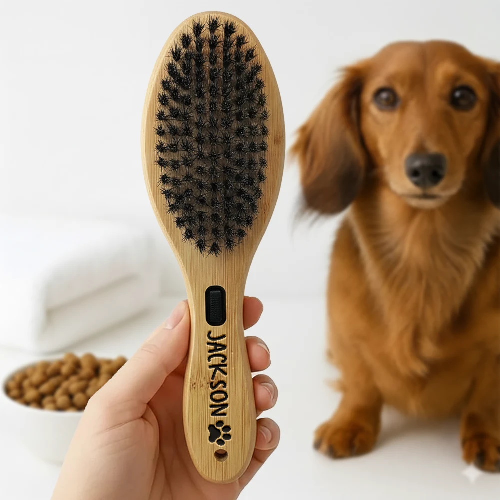 Pet Lovers,Cat Lovers,Dog Lovers,Non-Eng - Custom Laser Engraved Name And Icons - Personalized Pet Grooming Set