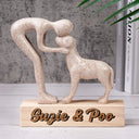 Dog Lovers, Love - Custom Name Aesthetic Hugging Pose Statue Memorial - Personalized Dog Sculpture
