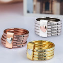 Custom Name Jewelry For Cat Moms Dog Moms - Personalized Heart Stacking Rings
