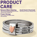 Custom Name Jewelry For Cat Moms Dog Moms - Personalized Heart Stacking Rings