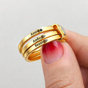 Custom Name Jewelry For Cat Moms Dog Moms - Personalized Heart Stacking Rings
