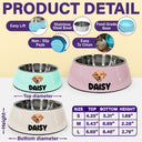 Pet Lovers,Happy,Cat Lovers,Dog Lovers-Custom Photo Adorable Dog Cat With Name - Personalized Removable Stainless Steel Pet Bowl